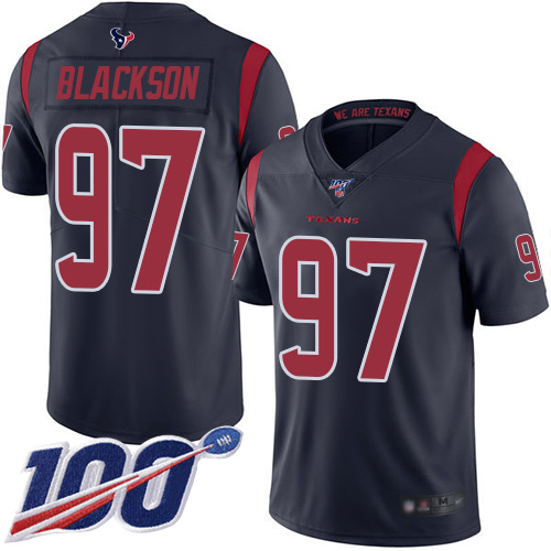 Houston Texans Limited Navy Blue Men Angelo Blackson Jersey NFL Football #97 100th Season Rush Vapor Untouchable